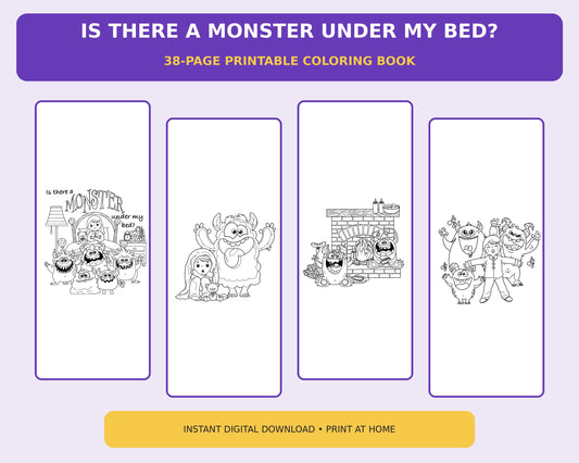 Printable Monster Coloring Book for Kids – 38 Digital Coloring Pages